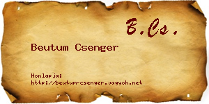 Beutum Csenger névjegykártya